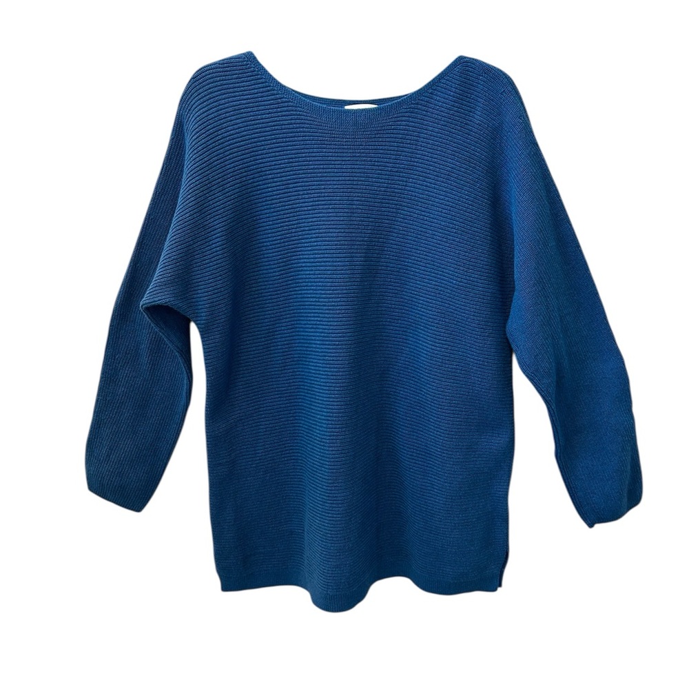 J. JILL Blue Crew Neck Long Sleeve Sweater Size Large